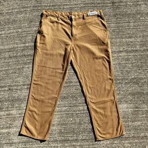 Carhartt Dungaree Fit Work Pants 42x32 Brown Canvas Carpenter Utility Work